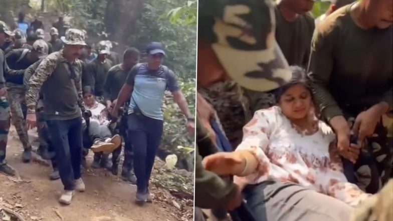 Woman Trekker Rescued By Mumbai Police: कर्नाळा किल्ल्यावर  जखमी महिला ट्रेकरच्या मदतीला धावून आले मुंबई पोलिस; Watch Video