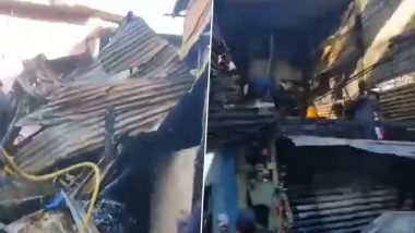 Cylinder Explosion In Pune: सिलिंडरच्या स्फोटामुळे मार्केट यार्डातील झोपडपट्टीला भीषण आग; पहा व्हिडिओ