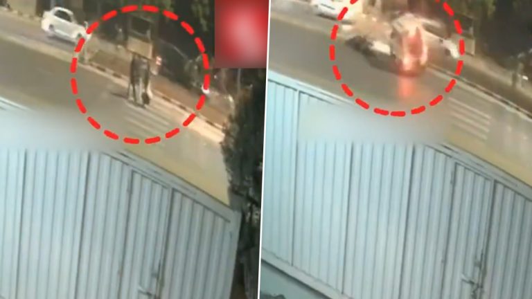 Accident Caught on Camera in Jodhpur: जोधपूरमध्ये भरधाव कारची पादचाऱ्यांना जोरदार धडक, दोघें जखमी, अपघाताचा व्हिडिओ आला समोर