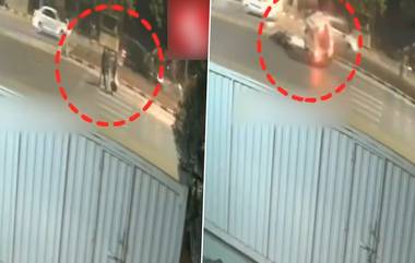 Accident Caught on Camera in Jodhpur: जोधपूरमध्ये भरधाव कारची पादचाऱ्यांना जोरदार धडक, दोघें जखमी, अपघाताचा व्हिडिओ आला समोर