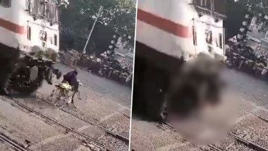 Kanpur Railway Accident Video: रेल्वे ट्रॅक ओलांडताना भरधाव ट्रेनची एकाला धडक, कानपूर येथील घटना सीसीटीव्हीत कैद