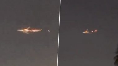 Atlas Air Airliner Catches Fire: अॅटलस एअरलाइन च्या विमानाला आग; मियामी विमानतळावर करण्यात आले इमर्जन्सी लँडिंग, Watch Video