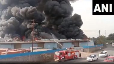 Fire Breaks Out At Uran: उरण येथील गोदामाला भीषण आग, मदत आणि बचाव कार्यसुरु (Watch Video)