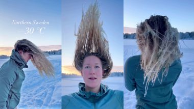 Woman Hair Frozen: इतकी थंडी की महिलेचे केस देखील बर्फासारखे गोठले