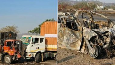 Pune Accident: मंचर जवळ तीन वाहनांचा विचित्र अपघात, तिघे जण जळून खाक