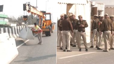 Farmer Protest: लोकसभा निवडणुकीपूर्वी शेतकरी जोरदार शक्तिप्रदर्शन करण्याच्या तयारीत, दिल्ली पोलिसांनी सिंघु बॉर्डरवर उभारली संरक्षक भिंत