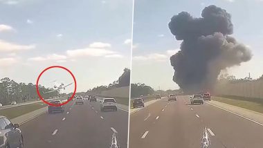 Plane Crash on Highway Video: आपत्कालीन लँडिंग करण्याचा प्रयत्न केल्यामुळे विमानाचा अपघात,  दोन जण ठार