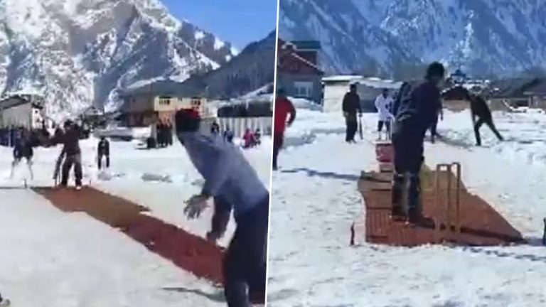 Snow Cricket: गुरेझ व्हॅलीमध्ये 'स्नो क्रिकेट चॅम्पियनशिप'चे आयोजन, पाहा व्हिडिओ