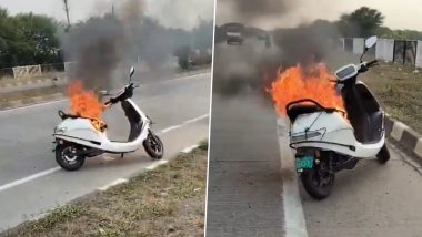 Ola Electric Scooter Caught Fire: ओला इलेक्ट्रिक स्कूटरला आग, जबलपूर मधील घटना (Watch Video)