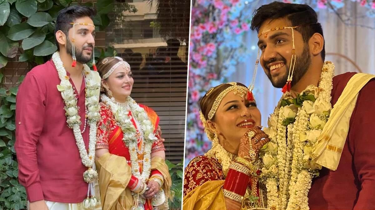 Nehalaxmi Iyer Ties the Knot with Rudraksh Joshi: टेलिव्हिजन अभिनेत्री नेहालक्ष्मी अय्यर आणि तिचा प्रियकर रुद्रायश जोशी विवाहबंधनात अडकले