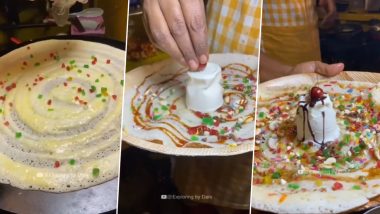 Weird Food Combinations:  बाजारात आलाय नवीन ट्रेंड, आईस्क्रिम आणि डोश्याचं विचित्र कॉम्बिनेशन (Watch Video)