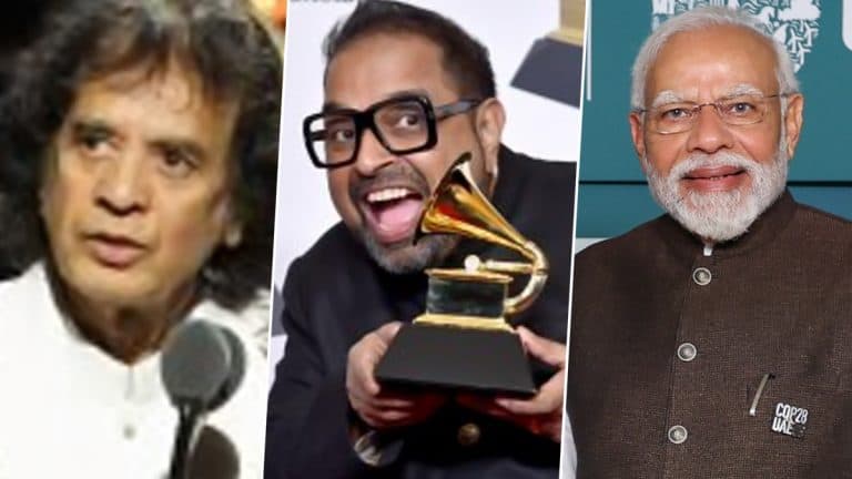 PM Narendra Modi यांच्याकडून Zakir Hussain, Rakesh Chaurasia, Shankar Mahadevan सह Grammy Award विजेत्या भारतीय कलाकारांच्या पाठीवर कौतुकाची थाप!