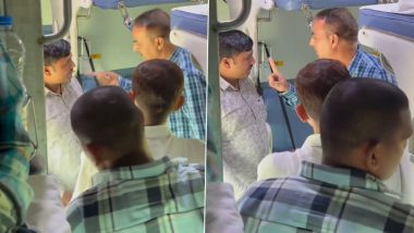 Viral Video: ट्रेनच्या सीटवर सामान ठेवल्यामुळे दोघांमध्ये पेटला वाद,Video व                                                                                      <li><a href=