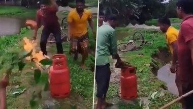 Viral Video: सायकलवरून सिलेंडर घेऊन जाताना अचानक लागली आग; अनुभवी व्यक्तीने 'अशी' विझवली आग, पहा व्हिडिओ