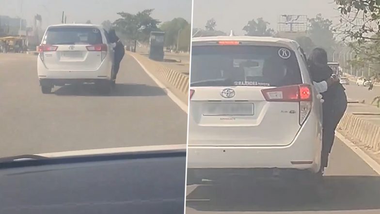 Viral Video: तरुणीचा भरधाव कारसोबत जीवघेणा स्टंड, व्हिडिओ व्हायरल झाल्यानंतर पोलिसांची कारवाई
