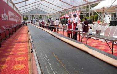 Video|Longest Dosa: बेंगळूरूमध्ये 75 शेफनी तयार केला 123 फुट लांबीचा जगातील सर्वात मोठा डोसा; Guinness World Records मध्ये नोंद