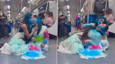Girl's Holi Video from Delhi Metro: दिल्ली मेट्रो मध्ये मुलींच्या होळी सेलिब्रेशनचा व्हिडिओ चर्चेत (Watch Video)
