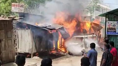 Gujarat Fire Videos: नडियाड मार्केट मध्ये अग्नितांडव; शॉर्ट सर्किटने आग लागल्याने तीन दुकाने, दोन वाहने जळून खाक