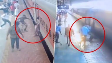 Akola Train Accident:  अकोला रेल्वे स्थानकावर धावत्या ट्रेनमध्ये चढण्याचा प्रयत्न, थोडक्यात जीव वाचला (Watch Video)
