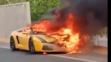 Lamborghini Car Fire Video: गुंडांनी पेटवली 4 कोटी रुपयांची लॅम्बोर्गिनी स्पोर्ट कार; तेलंगानातील रंगारेड्डी येथील घटना (पाहा व्हिडिओ)