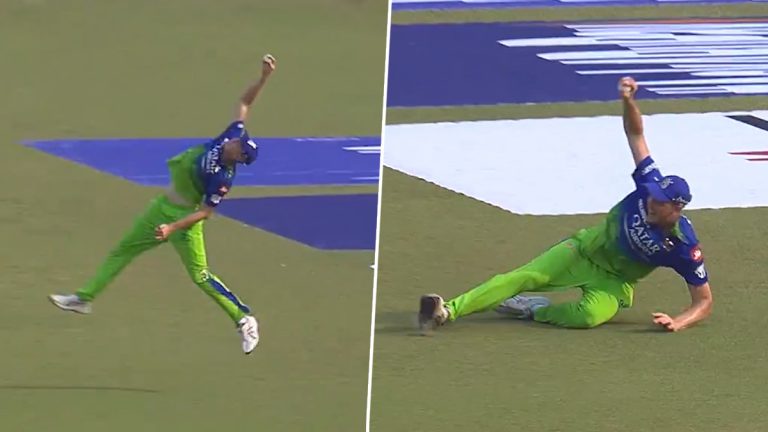 Cameron Green Catch Video: कॅमेरून ग्रीनने आंगक्रिश रघुवंशीला बाद करण्यासाठी घेतला अप्रतिम झेल, पाहा व्हिडिओ