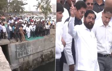 CM Eknath Shinde: मुख्यमंत्री एकनाथ शिंदे यांनी  पावसाळ्यापूर्वी नाल्यातील गाळ काढण्याची कामाची केली पाहणी