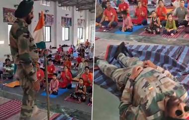 Army Soldier Dies While Singing Patriotic Song: इंदौर मध्ये भारतीय जवान देशभक्तीपर गाणं गाताना हृद्यविकाराच्या झटक्याने कोसळला; सादरीकरणाचा भाग समजून मुलं वाजवत राहिले टाळ्या (Disturbing Video)