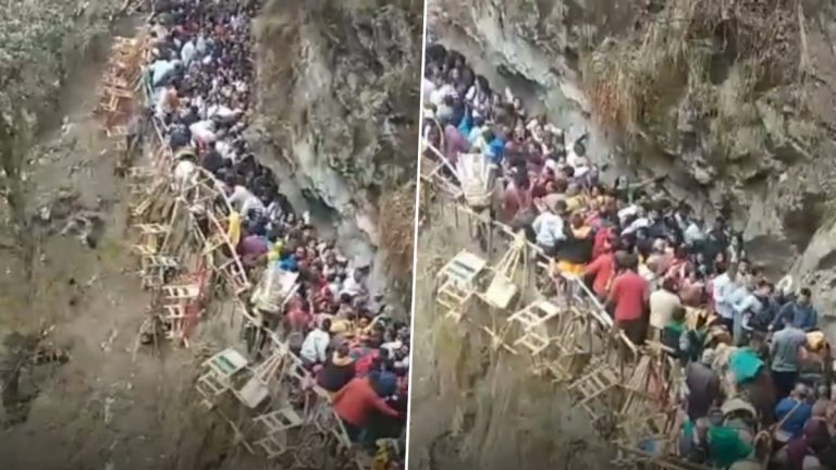 Yamunotri Char Dham Yatra: यमुनोत्री चार धाम यात्रेत भाविकांची अलोट गर्दी, व्हिडिओ आला समोर (Watch Video)