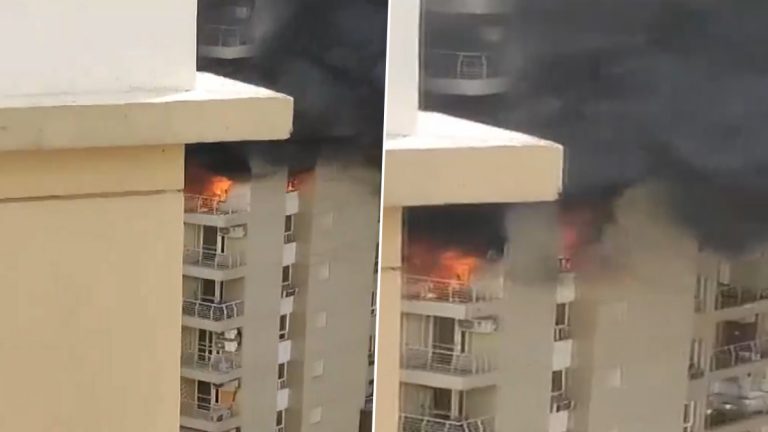 Uttar Pradesh Fire: नोएडा मध्ये Lotus Boulevard Society मध्ये भडकली आग ( Watch Video)