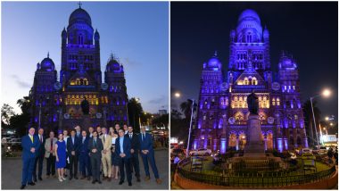 BMC Celebrates 'Europe Day': मुंबई महापालिकेने साजरा केला 'युरोप दिन'; बीएमसी इमारतीस विद्युत रोशणाई, पाहा छायाचित्रे