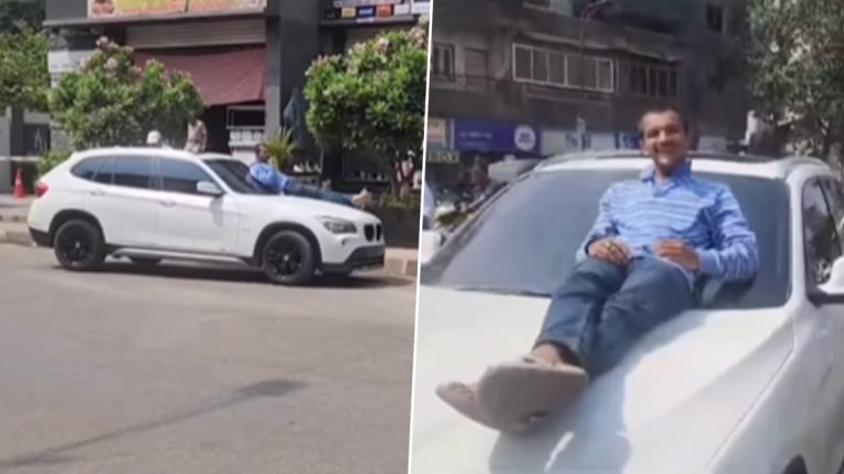 Minor Drives BMW With Man On Bonnet: अल्पवयीन मुलाच्या हातात BMW चं स्टेअरिंग अन गाडीच्या बोनेट वर बसून मज्जा लुटणार्‍या व्यक्तीचा व्हिडिओ वायरल; कल्याण मधील घटना ( Watch Video)