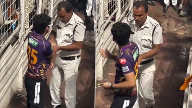 KKR vs MI, IPL 2024: आयपीएल सामन्यादरम्यान चाहत्याचा चक्क बॉल चोरण्याचा प्रयत्न; पोलिसांनी वेळीच पकडले, Viral Video