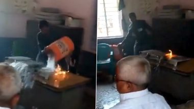 Attempt to Burn EVM Machine in Solapur: सोलापूर मतदारसंघात ईव्हीएम जाळण्याचा प्रयत्न (Watch Video)