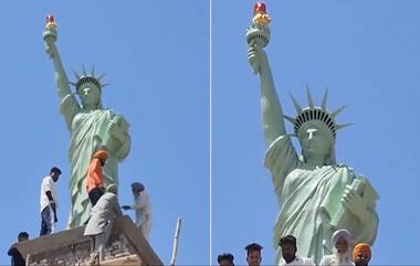 Statue of Liberty in Punjab: पंजाबमध्ये घराच्या छतावर बांधला 'स्टॅच्यू ऑफ लिबर्टी', पाहा व्हायरल व्हिडिओ