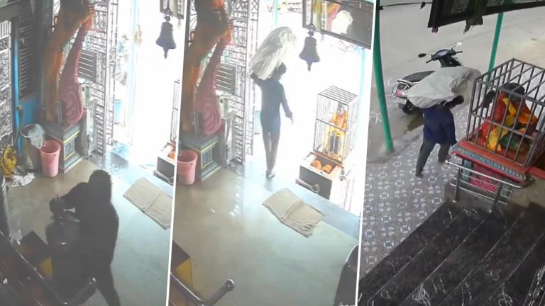 Temple Theft Caught on Camera in Andhra Pradesh: आंध्र प्रदेशातील अम्मावारी मंदिरात चोरी, चोरट्याने पळवली दान पेटी, घटना CCTV कैद