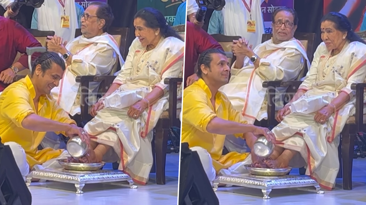 Swaraswamini Asha Bhosle यांचे गायक सोनू निगम यांनी स्टेजवर धुतले पाय; कारण घ्या जाणून (Watch Video)