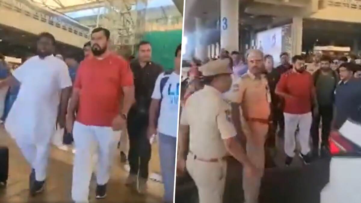 Raja Singh Arrested: तेलंगणातील तणावाच्या पार्श्वभूमीवर भाजप नेते राजा सिंह मेडकला जात होते, शमशाबाद विमानतळावरून केली अटक - VIDEO