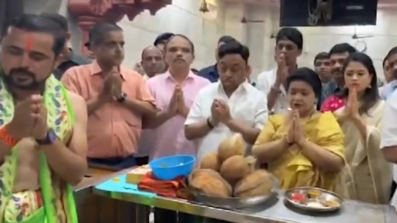BJP Narayan Rane Visit Ganpatipule Temple: निकालाआधी केंद्रीय मंत्री नारायण राणे यांनी गणपतीपुळे येथे घेतले बाप्पांचे दर्शन, पाहा व्हिडिओ
