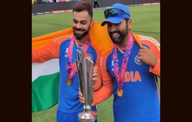 Rohit-Virat Bromance Video: हातात वर्ल्ड कप आणि खांद्यावर तिरंगा, दोघांचा आनंद गगनात मावेना (Watch Viral Video)