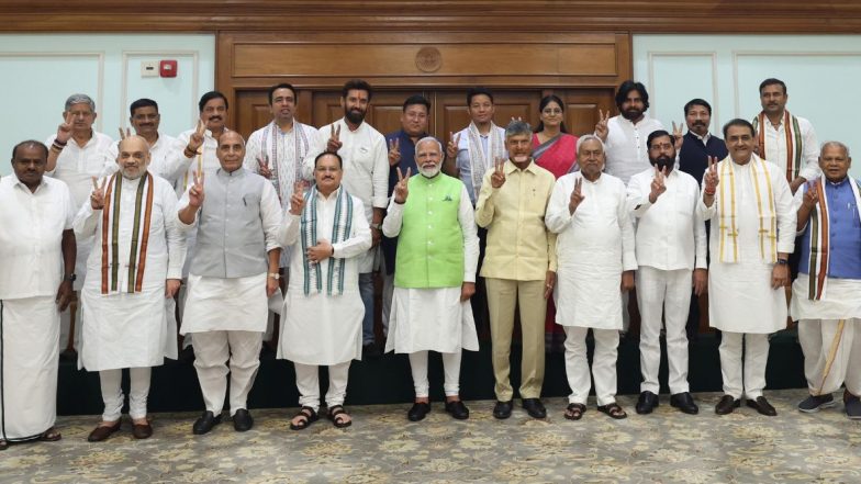 New Government Formation: एनडीएच्या बैठकीत Nitish Kumar आणि Chandrababu Naidu यांनी सादर केले समर्थन पत्र; नरेंद्र मोदी लवकरच करणार सरकार स्थापनेचा दावा