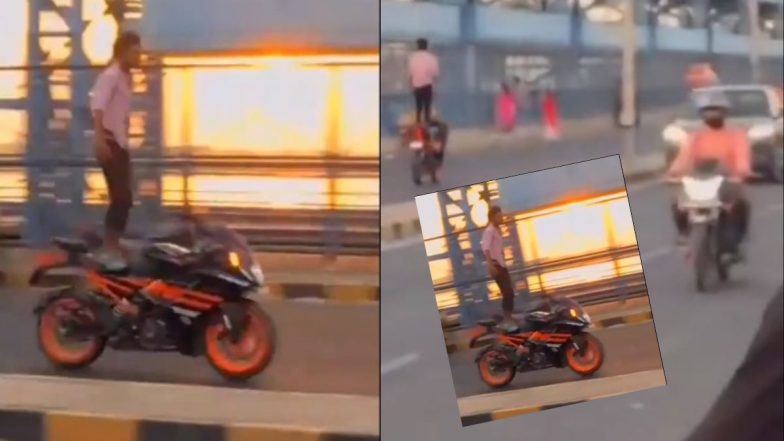 Titanic Pose on Moving Bike: चालत्या बाईकवर 'टायटॅनिक' पोज, दुचाकीस्वाराचा व्हिडिओ व्हायरल; पोलिसांकडून कारवाईचे संकेत (Watch Video)