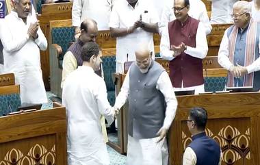 Rahul Gandhi-PM Modi Handshake Video: राहुल गांधी येताच पीएम मोदींनी हसतमुखानं केलं हस्तांदोलन; संसदेमधला 'हा' व्हिडीओ चर्चेत! (Watch Video)