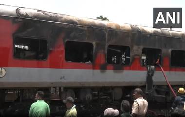 Empty Train Coaches Caught Fire: ट्रेनच्या रिकाम्या डब्यांना आग, तेलंगणातील सिकंदराबाद येथील रेल्वे निलयम जवळील घटना (Watch Video)