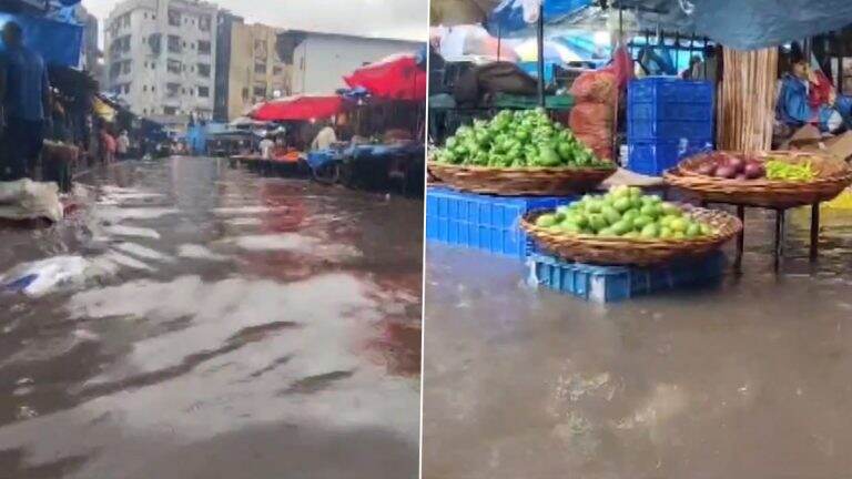 Heavy Rains in Thane: पहिल्याच जोरदार पावसामध्ये ठाणे, भिवंडी भागामध्ये अनेक ठिकाणी साचलं पाणी (Watch Video)