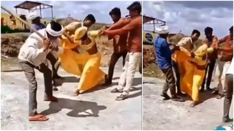 Woman Beaten With A Stick Viral Video: महिलेला काठीने अमानूष मारहाण, मध्य प्रदेशात धार जिल्ह्यातील घटनेचा व्हिडिओ सोशल मीडियावर व्हायरल (Watch)