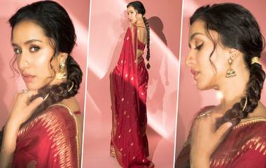 Shraddha Kapoor Shared Beautiful Pictures In Red Saree: श्रद्धा कपूरने शेअर केले लाल साडीतील सुंदर फोटो, म्हणाली - तुम्ही कधी विजेची वेणी पाहिली आहे का? (View Pics)