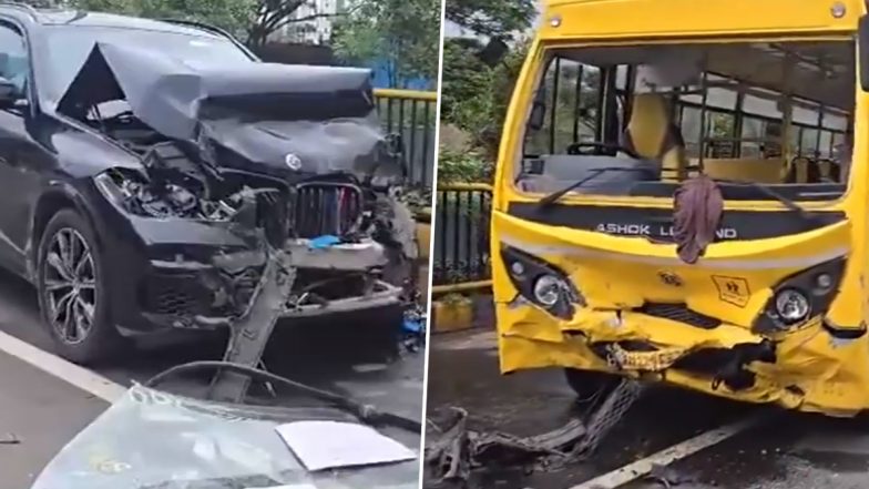 Pune Accident: स्कूल बस आणि BMW कारची एकमेकांना धडक, दोन विद्यार्थी जखमी, पिंपरी चिंचवड येथील घटना
