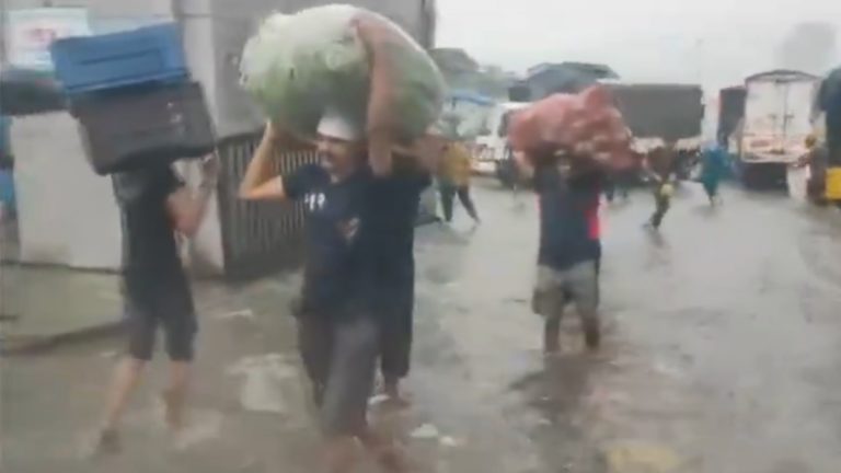 Navi Mumbai Rains: मुसळधार पावसामुळे नवी मुंबईत अनेक ठिकाणी पाणी साचले; गुडघाभार पाण्यातून नागरिकांचा प्रवास (Watch Video)