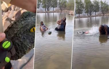 Viral Crocodile Attacked Prank Video :दोन मित्र पाण्यात पोहताना मगरीनं केला हल्ला, एक मित्र पळाला मात्र दुसरा तावडीत सापडला, व पुढे काय झाले त्यासाठी तुम्ही ही हा व्हिडीओ एकदा नक्की पहा