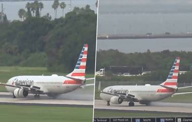 Plane's Tire Burst During Takeoff in Florida: फ्लोरिडामध्ये टेकऑफ दरम्यान अमेरिकन एअरलाइन्सच्या विमानाचा टायर फुटला; थोडक्यात बचावला 174 प्रवाशांचा जीव